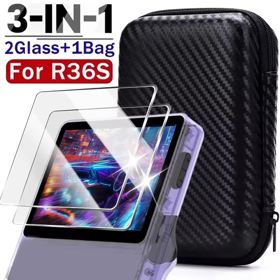 Screen Protector Tempered Glass Console - Estuche de Transporte 3 en 1