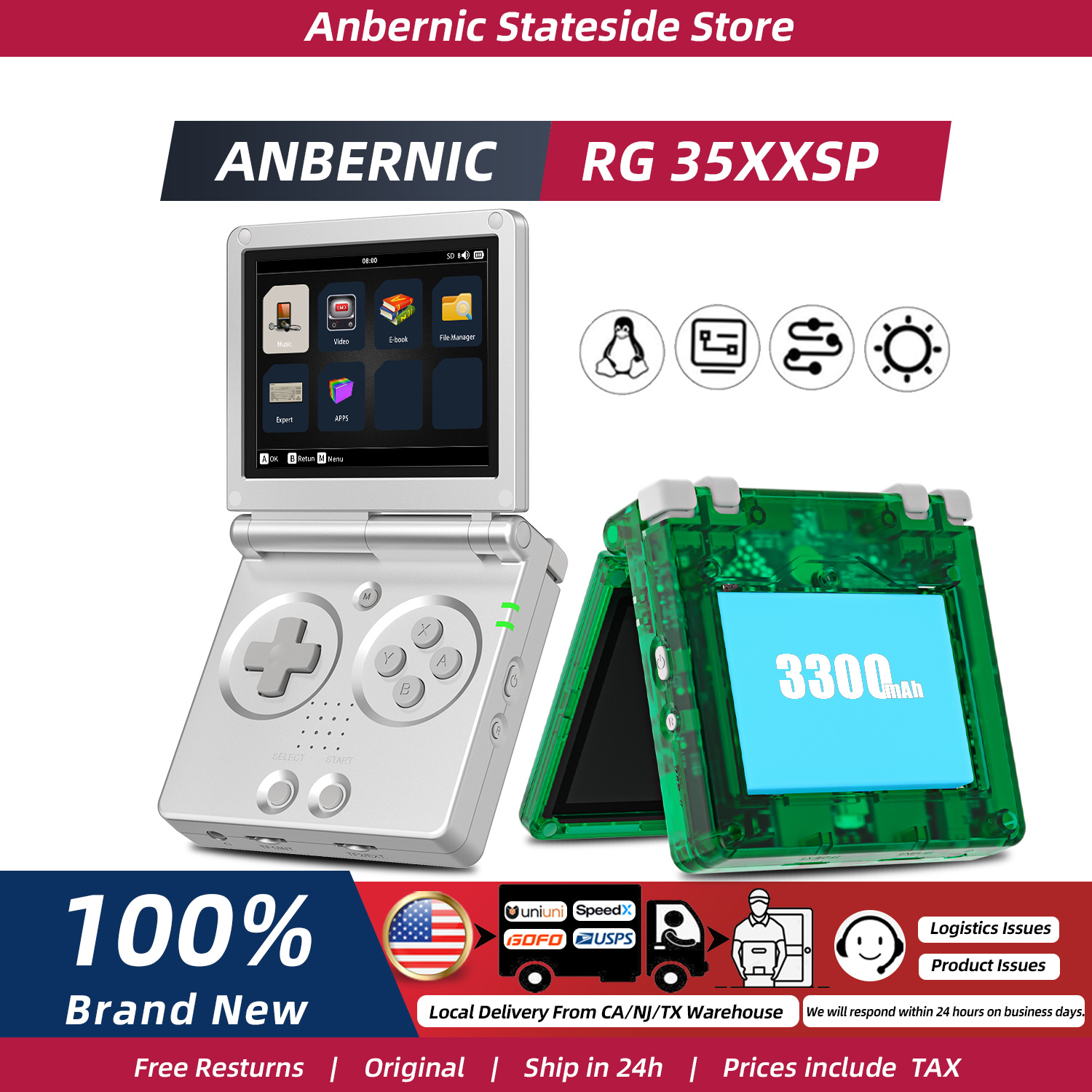 Retro Game Console Hdmi Tv Output - ANBERNIC RG35XXSP FILP, consola de videojuegos