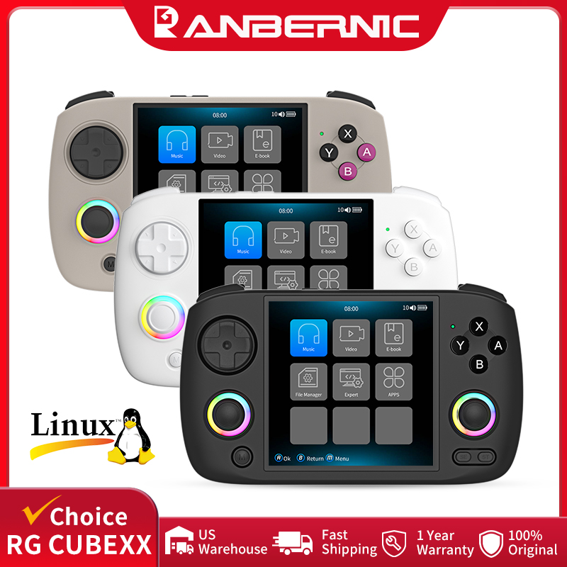 Retro Handheld Console Linux Ips Screen - ANBERNIC-consola de juegos portátil RG CubeXX,
