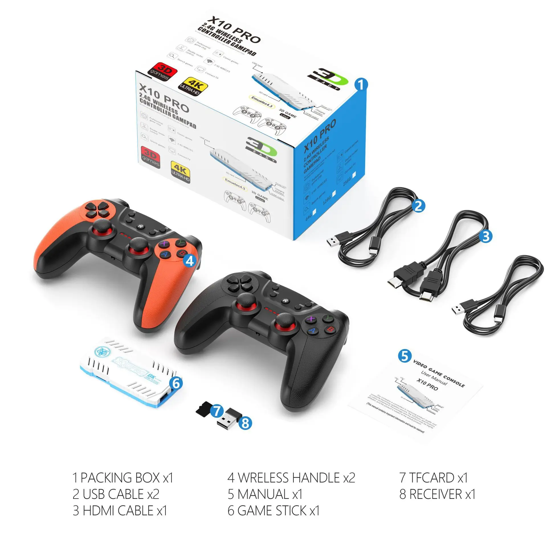 Retro Game Console 50000 Games Built In - Consola de videojuegos retro Charge 128G