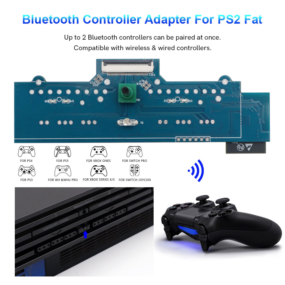 Receptor Retro para PS2 Fat, c - Wireless Retro Controller Bluetooth Gamepad reseña y precio